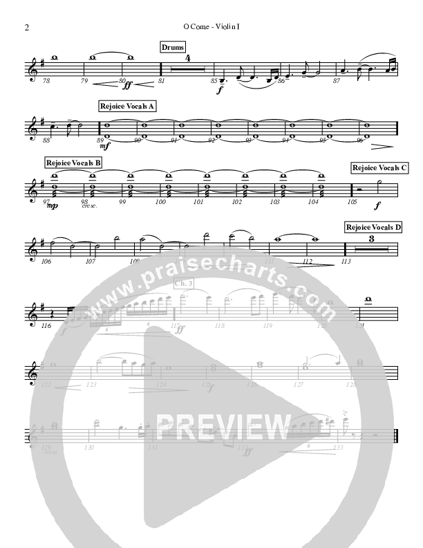 O Come O Come Emmanuel Violin 1 (Highlands Worship)