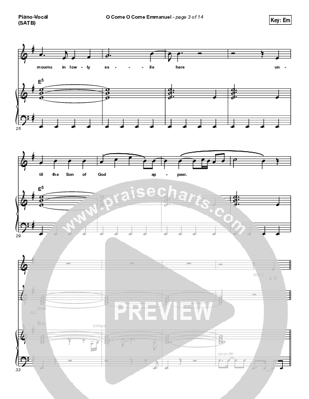 O Come O Come Emmanuel Piano/Vocal (SATB) (Highlands Worship)