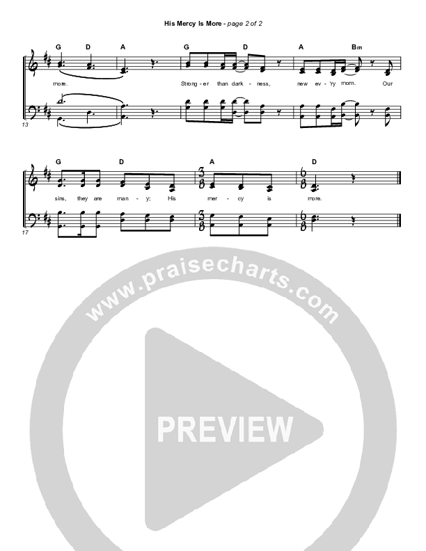 His Mercy Is More Hymn Sheet (Matt Papa)