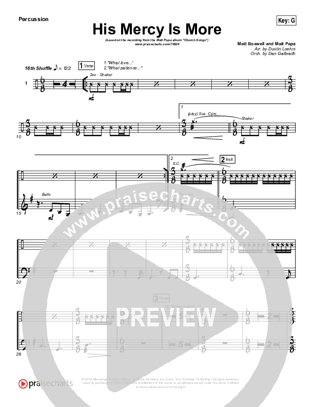 His Mercy Is More Percussion (Matt Papa)