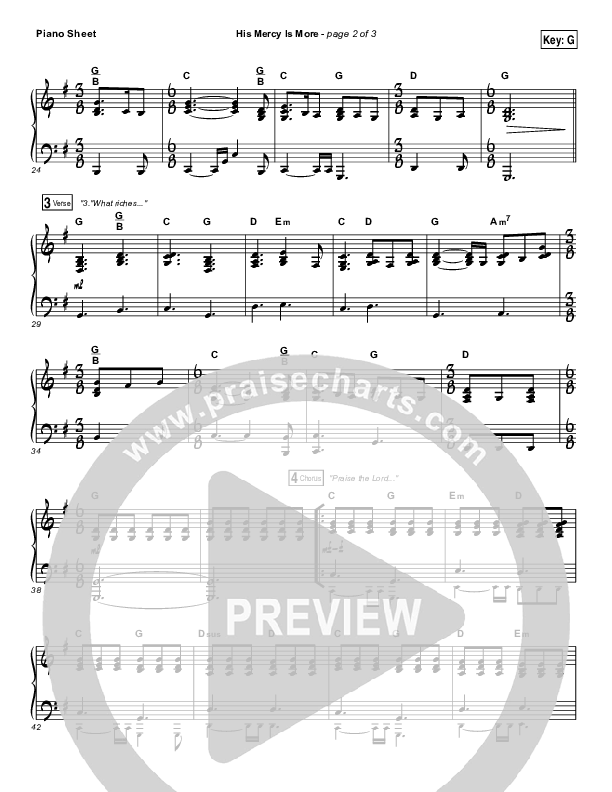 His Mercy Is More Piano Sheet (Matt Papa)