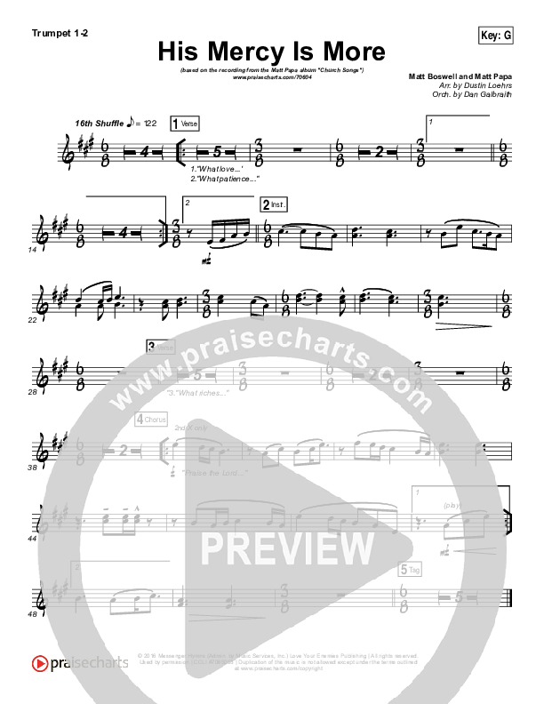 His Mercy Is More Brass Pack (Matt Papa)