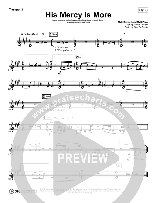 His Mercy Is More Brass Pack (Matt Papa)