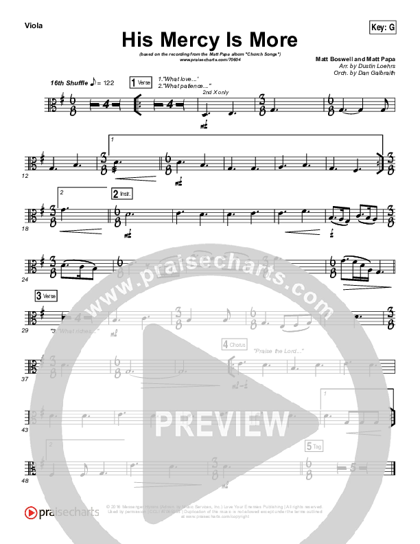 His Mercy Is More Viola (Matt Papa)