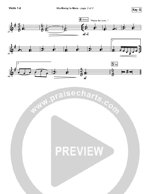 His Mercy Is More Violin 1/2 (Matt Papa)