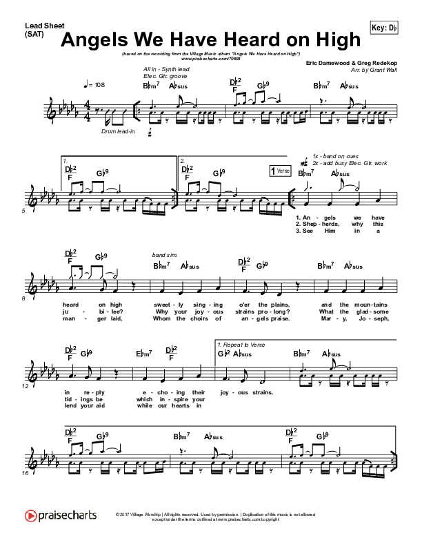 Angels We Have Heard on High Lead (SAT) (Village Worship)