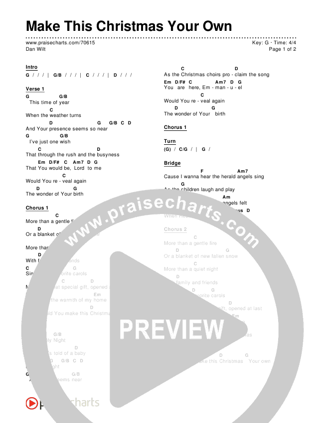 Make This Christmas Your Own Chords & Lyrics (Dan Wilt)