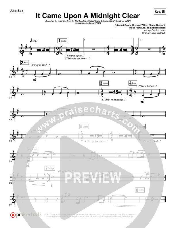 It Came Upon A Midnight Clear Alto Sax (The Worship Initiative / Shane & Shane)