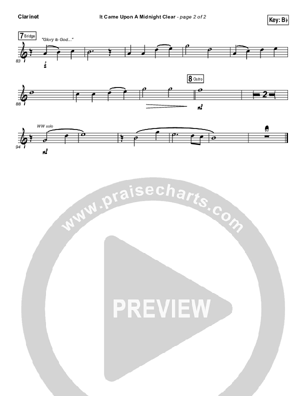 It Came Upon A Midnight Clear Clarinet (The Worship Initiative / Shane & Shane)