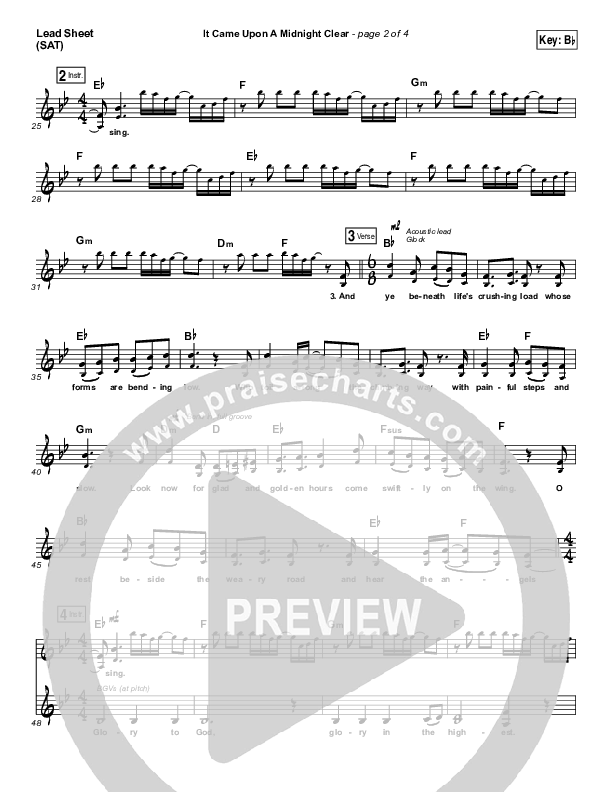 It Came Upon A Midnight Clear Lead Sheet (SAT) (The Worship Initiative / Shane & Shane)