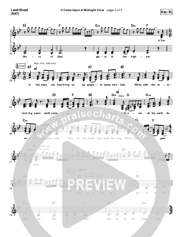 It Came Upon A Midnight Clear Lead Sheet (SAT) (The Worship Initiative / Shane & Shane)
