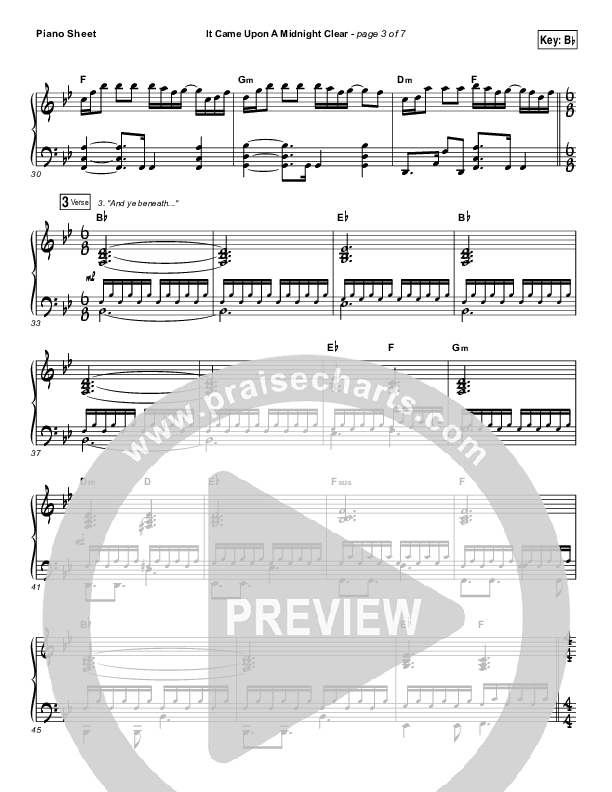 It Came Upon A Midnight Clear Piano Sheet (The Worship Initiative / Shane & Shane)