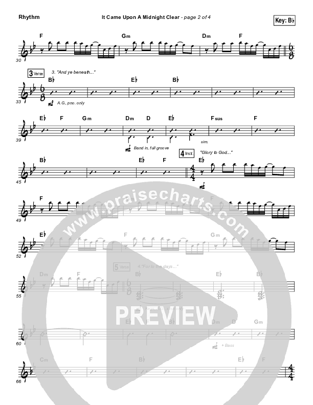 It Came Upon A Midnight Clear Rhythm Chart (The Worship Initiative / Shane & Shane)