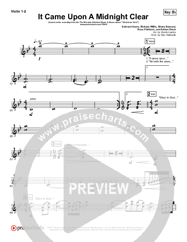 It Came Upon A Midnight Clear Violin 1/2 (The Worship Initiative / Shane & Shane)