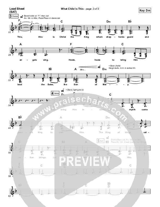 What Child Is This Lead Sheet (SAT) (The Worship Initiative / Shane & Shane)