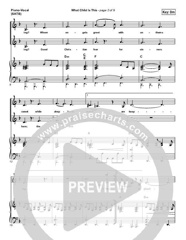What Child Is This Piano/Vocal (SATB) (The Worship Initiative / Shane & Shane)