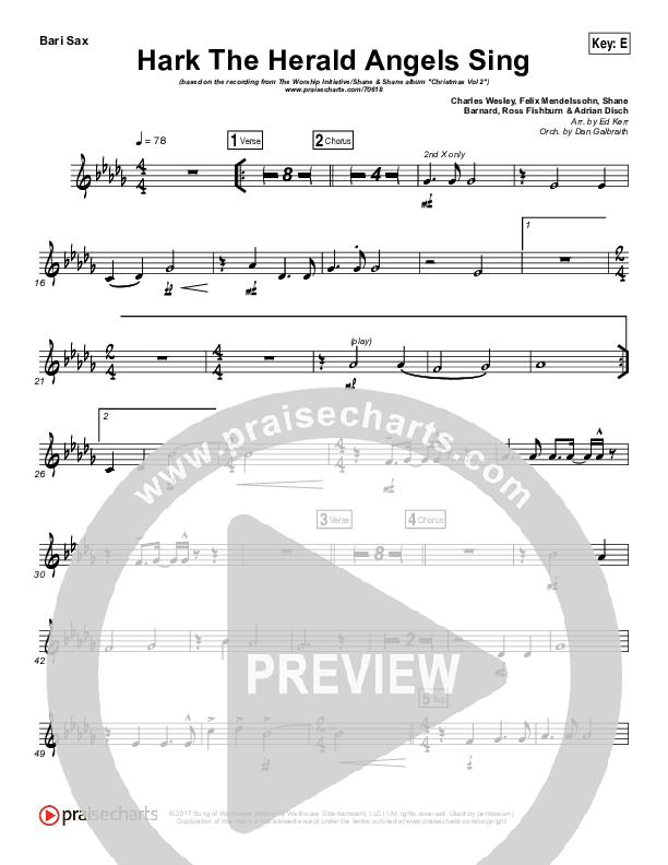 Hark The Herald Angels Sing (Eternity Stepped Into Time) Bari Sax (The Worship Initiative / Shane & Shane)