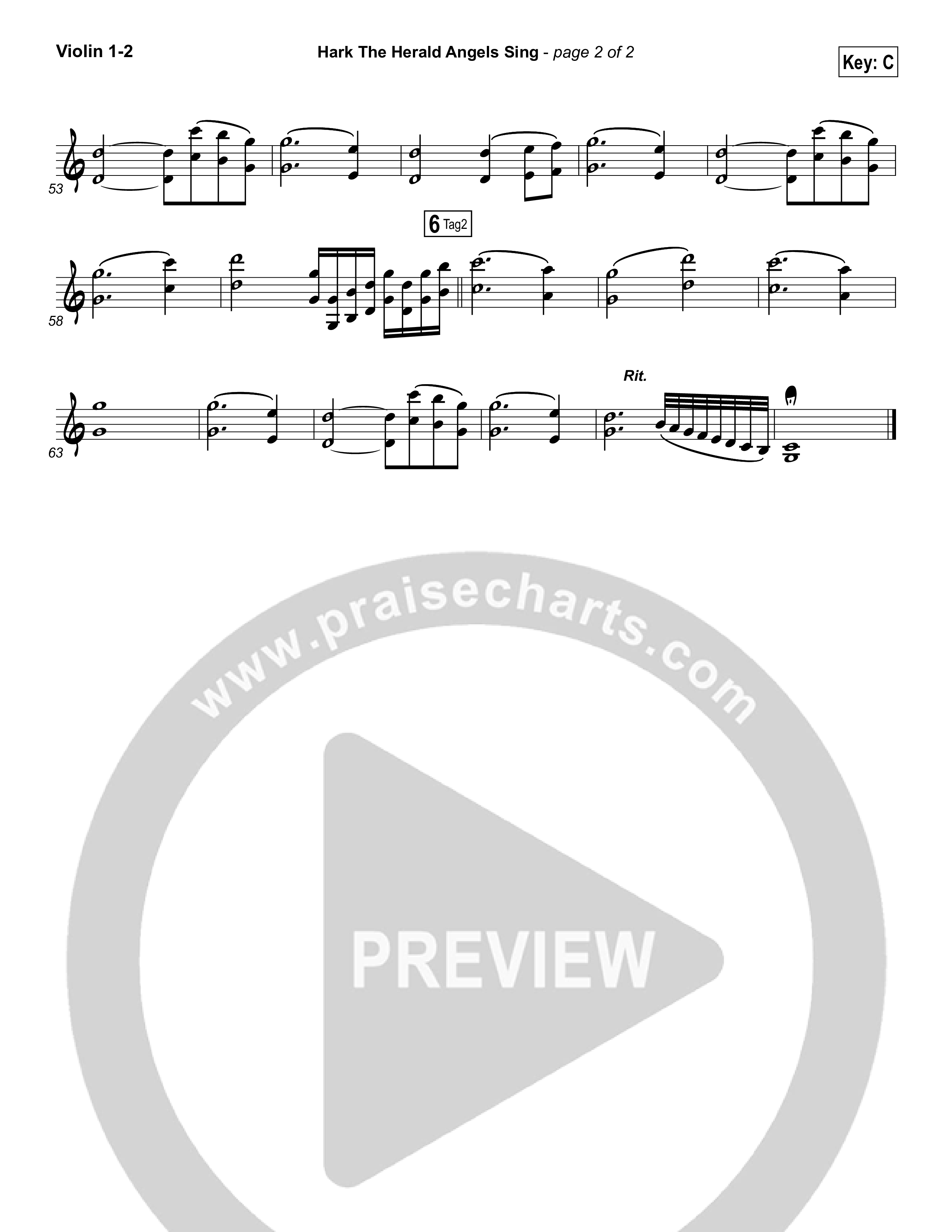 Hark The Herald Angels Sing (Eternity Stepped Into Time) Violin 1/2 (The Worship Initiative / Shane & Shane)