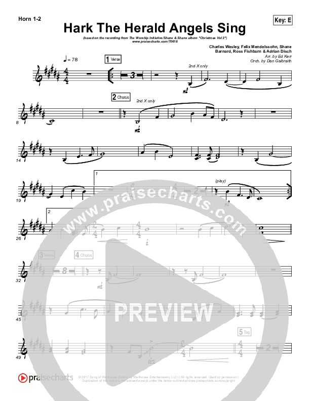 Hark The Herald Angels Sing (Eternity Stepped Into Time) French Horn 1/2 (The Worship Initiative / Shane & Shane)