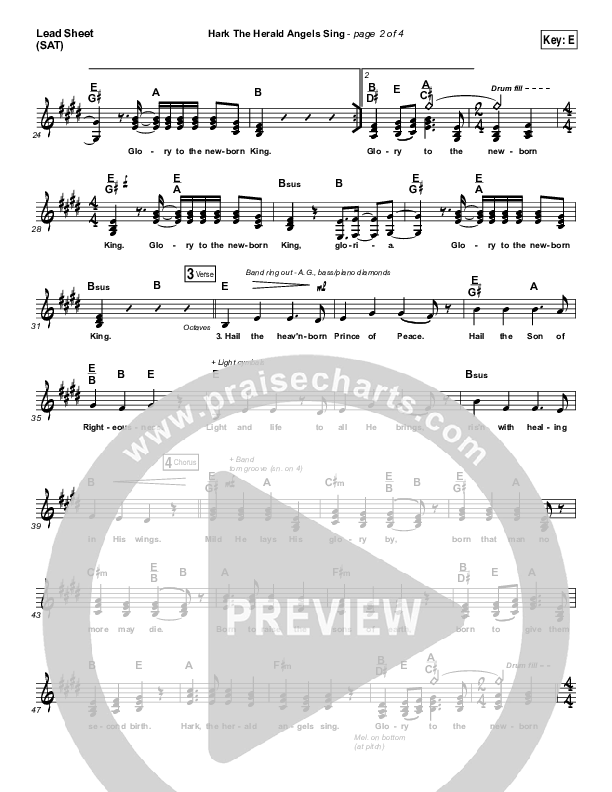 Hark The Herald Angels Sing (Eternity Stepped Into Time) Lead Sheet (SAT) (The Worship Initiative / Shane & Shane)