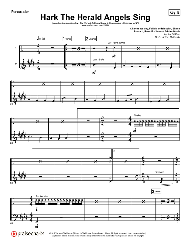 Hark The Herald Angels Sing (Eternity Stepped Into Time) Percussion (The Worship Initiative / Shane & Shane)