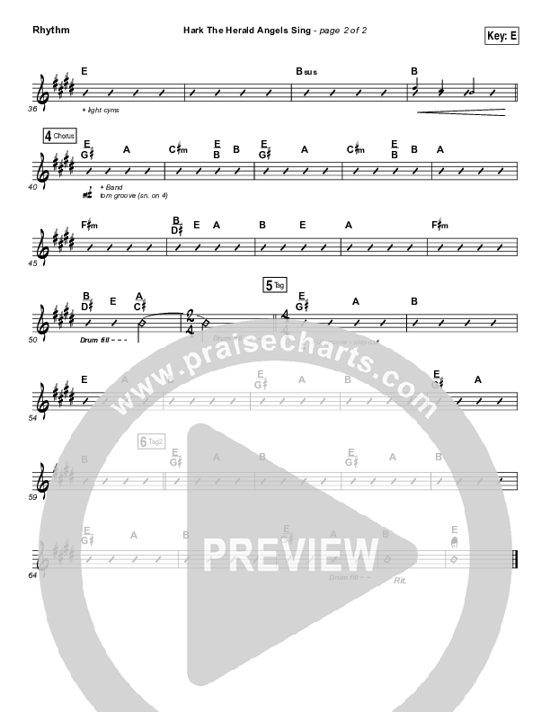 Hark The Herald Angels Sing (Eternity Stepped Into Time) Rhythm Chart (The Worship Initiative / Shane & Shane)