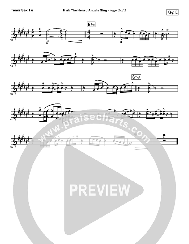 Hark The Herald Angels Sing (Eternity Stepped Into Time) Tenor Sax 1/2 (The Worship Initiative / Shane & Shane)
