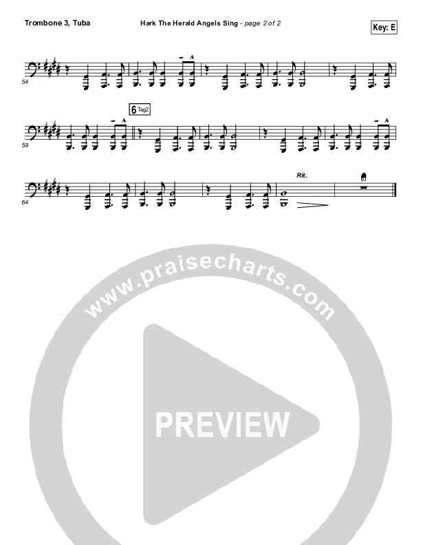 Hark The Herald Angels Sing (Eternity Stepped Into Time) Trombone 3/Tuba (The Worship Initiative / Shane & Shane)