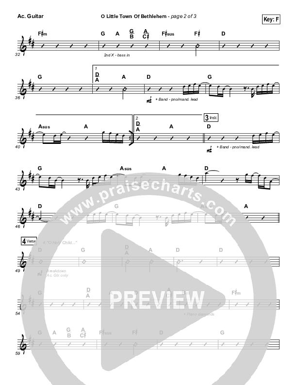 O Little Town Of Bethlehem Acoustic Guitar (The Worship Initiative / Shane & Shane)