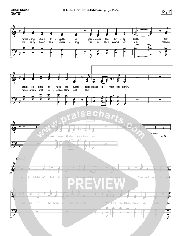 O Little Town Of Bethlehem Choir Sheet (SATB) (The Worship Initiative / Shane & Shane)