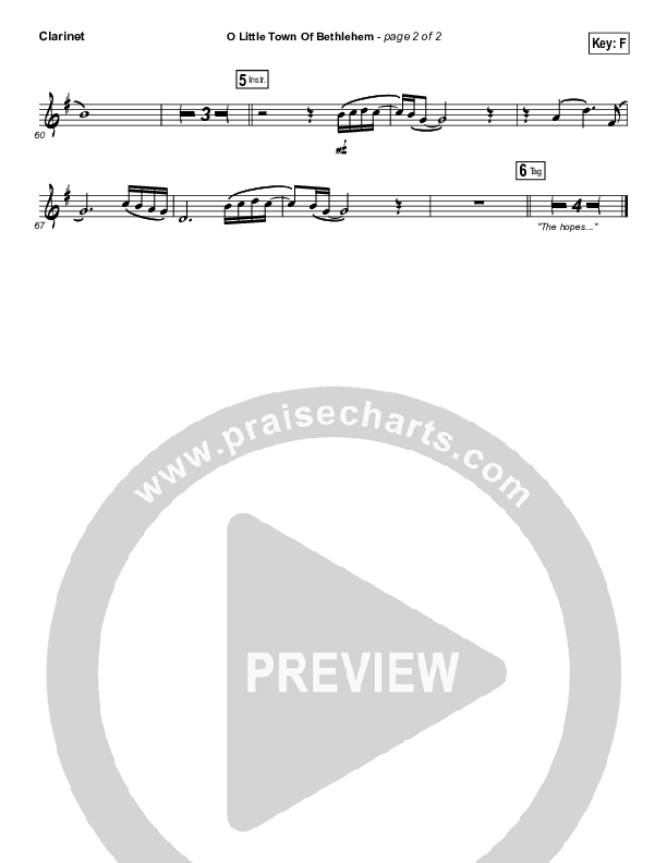 O Little Town Of Bethlehem Clarinet 1,2 (The Worship Initiative / Shane & Shane)