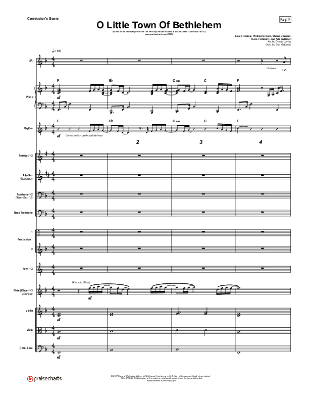 O Little Town Of Bethlehem Conductor's Score (The Worship Initiative / Shane & Shane)