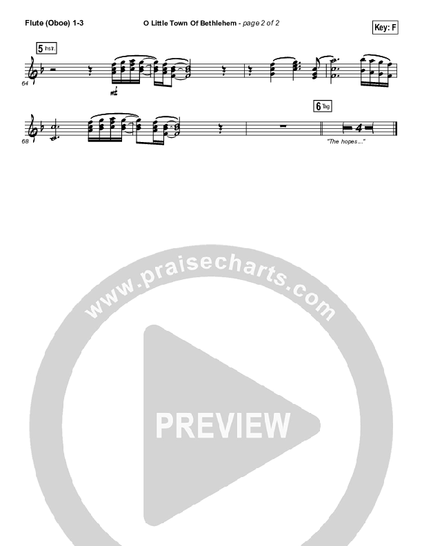O Little Town Of Bethlehem Flute/Oboe 1/2/3 (The Worship Initiative / Shane & Shane)