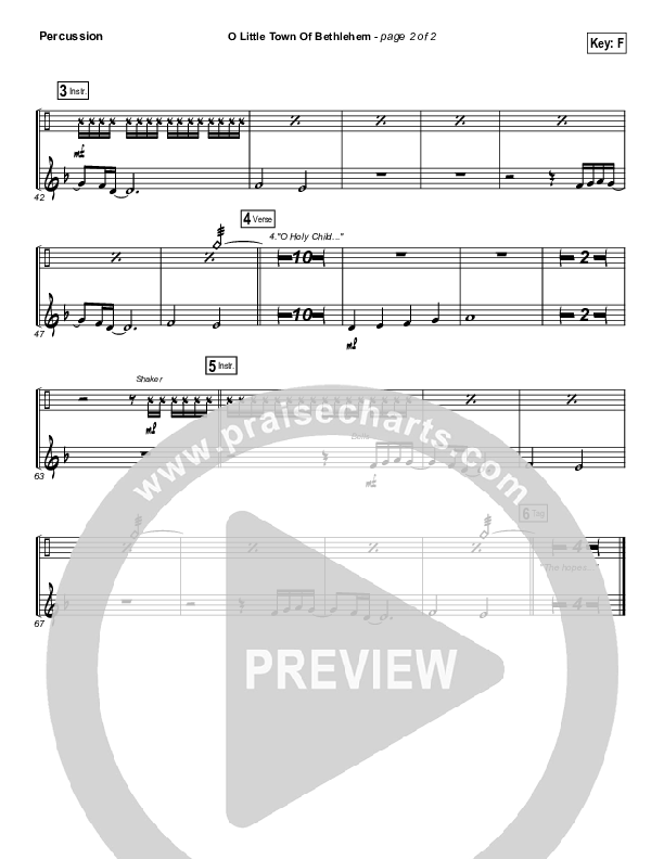 O Little Town Of Bethlehem Percussion (The Worship Initiative / Shane & Shane)
