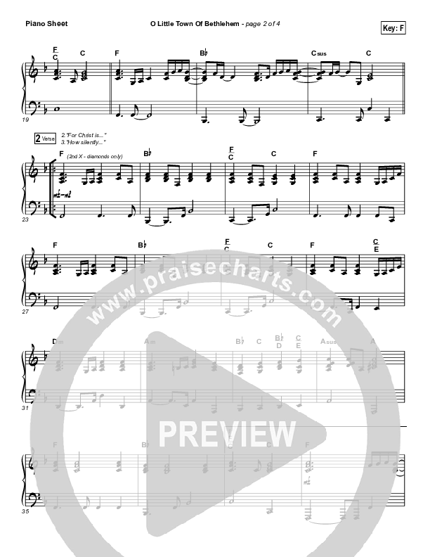 O Little Town Of Bethlehem Piano Sheet (The Worship Initiative / Shane & Shane)