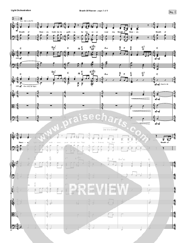 Breath Of Heaven (Mary's Song) Conductor's Score (The Worship Initiative / Shane & Shane)
