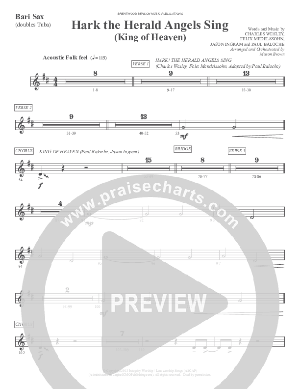 Morning Has Broken (Instrumental) Bari Sax (Ric Flauding)