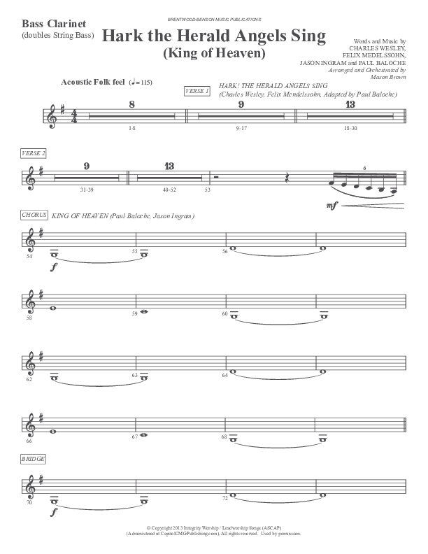 Morning Has Broken (Instrumental) Bass Clarinet (Ric Flauding)