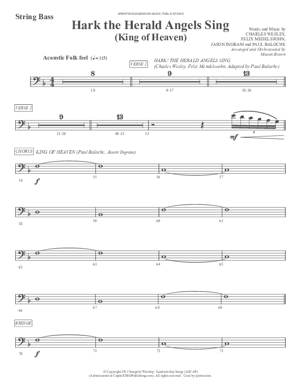 Morning Has Broken (Instrumental) Double Bass (Ric Flauding)
