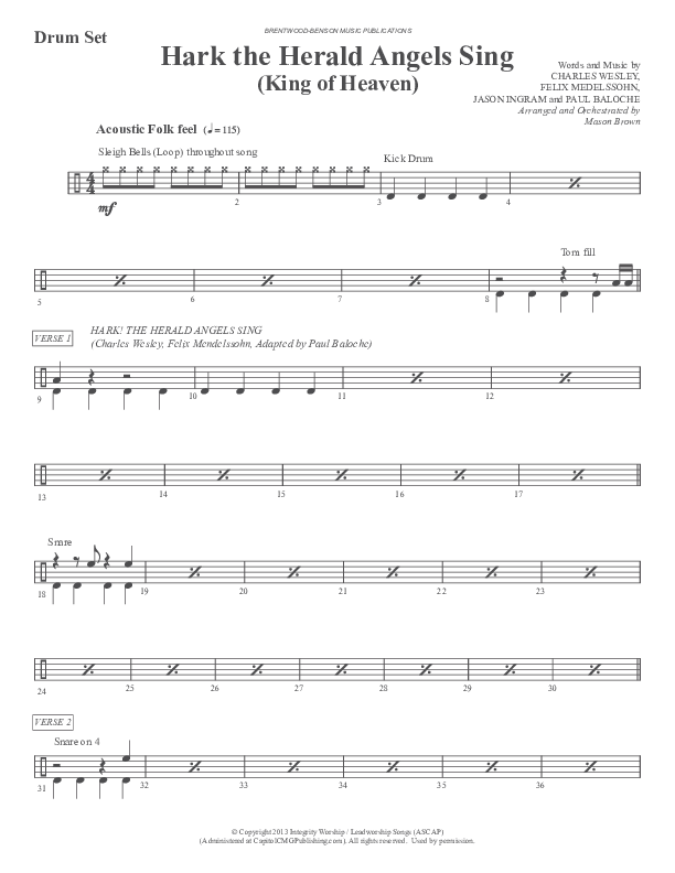 Morning Has Broken (Instrumental) Drum Set (Ric Flauding)