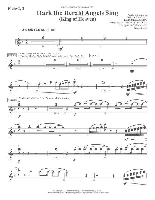 Morning Has Broken (Instrumental) Flute 1/2 (Ric Flauding)