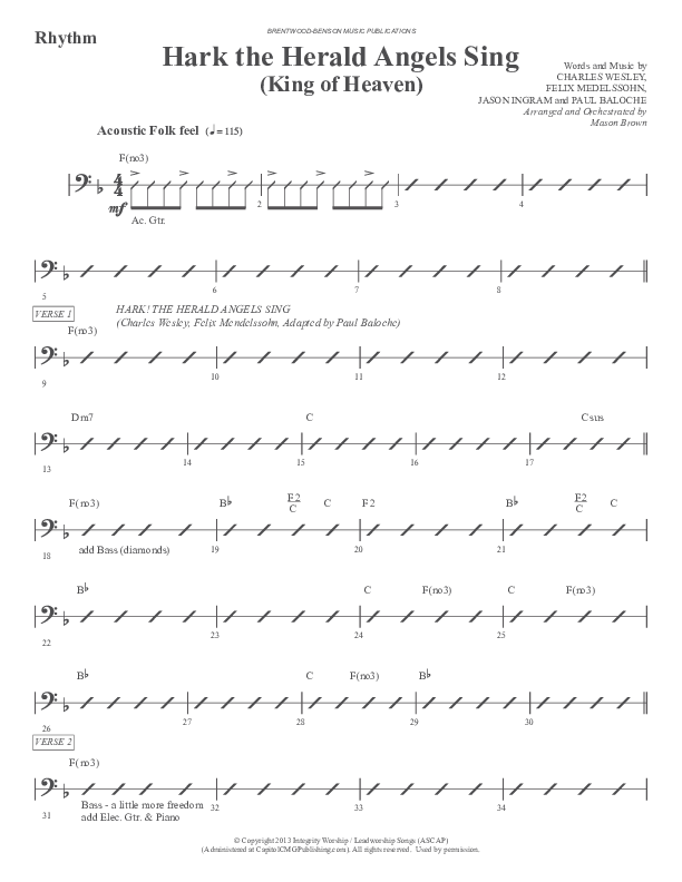 Morning Has Broken (Instrumental) Rhythm Chart (Ric Flauding)