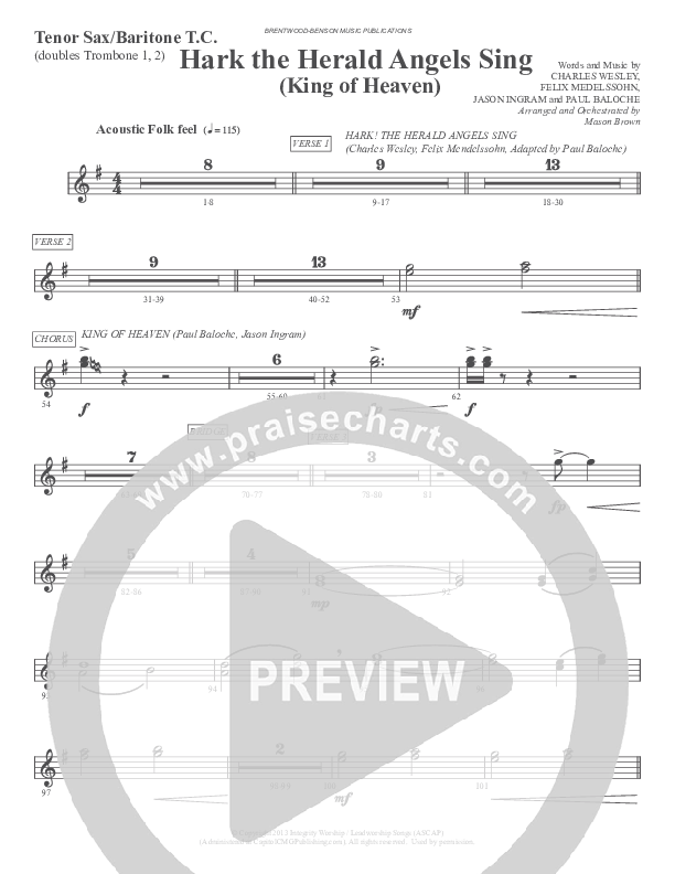 Morning Has Broken (Instrumental) Tenor Sax/Baritone T.C. (Ric Flauding)