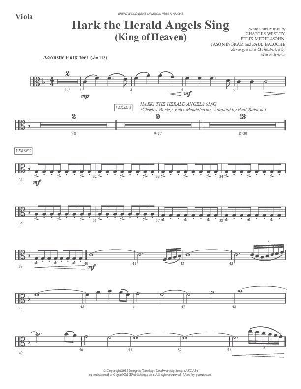 Morning Has Broken (Instrumental) Viola (Ric Flauding)