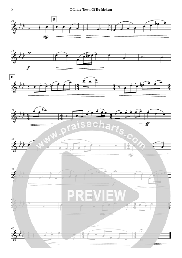 O Little Town Of Bethlehem (String Quartet) Violin 1 (Jared Haschek)