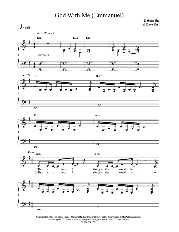 God With Me (Emmanuel) Piano/Vocal (ICF Worship)