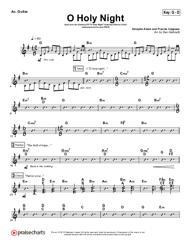 O Holy Night Acoustic Guitar (Gateway Worship / Rebecca Hart)