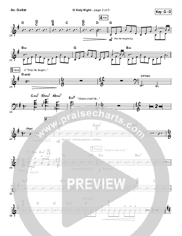 O Holy Night Acoustic Guitar (Gateway Worship / Rebecca Hart)