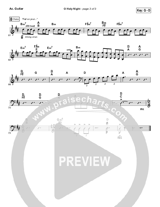 O Holy Night Acoustic Guitar (Gateway Worship / Rebecca Hart)