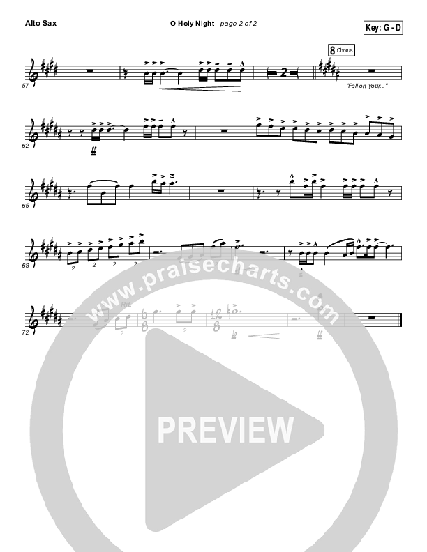 O Holy Night Alto Sax (Gateway Worship / Rebecca Hart)